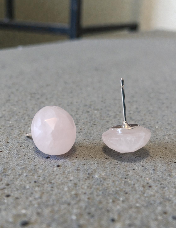Delicate Rose Quartz Studs: Minimalist Gemstone Earrings for Friends, Gifting & Special Occasions