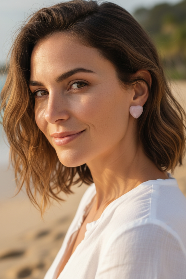 Delicate Rose Quartz Studs: Minimalist Gemstone Earrings for Friends, Gifting & Special Occasions