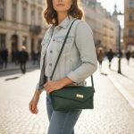 The Zara, Shoulder/Crossbody bag with sleek geometric lines and an asymmetrical flap
