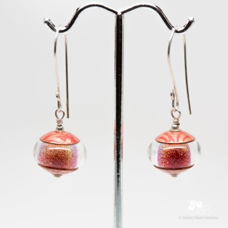 Sparkly Red Dichroic Earrings