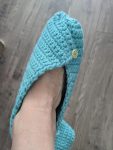 Crochet slipper in teal