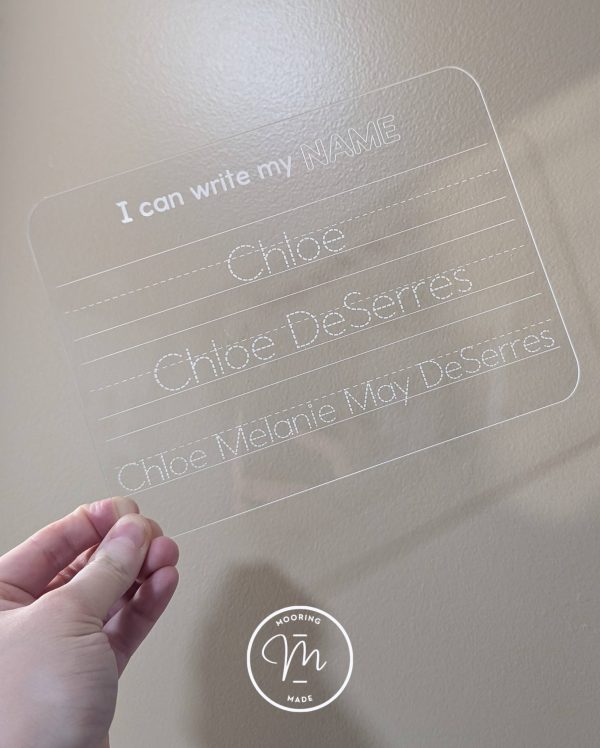 Acrylic Name Tracing Boards- Dry Erase
