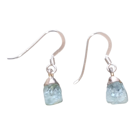 AHW raw aquamarine drop earrings