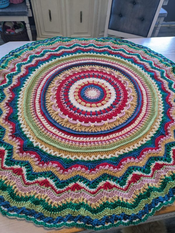 Crocheted Cookie Throw in a perfect circle