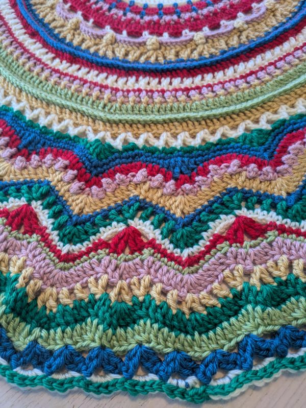 Crocheted Cookie Throw in a perfect circle