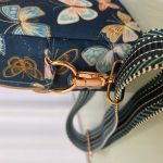 Butterfly Print Crossbody Bag: Waterproof Canvas with Rose Gold Hardware