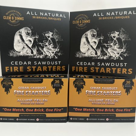 Clem & Simms Cedar Fire Starters – 4 Box Bundle -144 Fires – (Free Shipping)