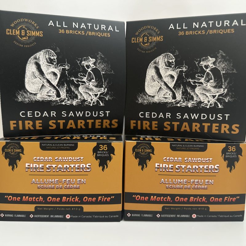 Clem & Simms Cedar Fire Starters – 4 Box Bundle -144 Fires – (Free Shipping)
