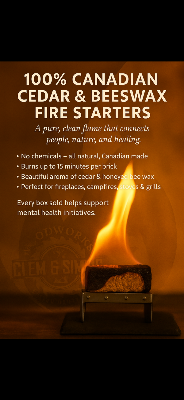 Clem & Simms Cedar Fire Starters – 4 Box Bundle -144 Fires – (Free Shipping)