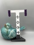 Purple Heart Stack Stud Earrings