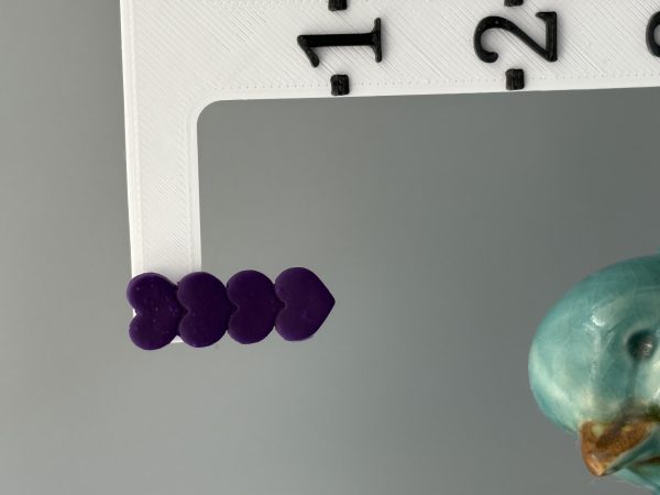 Purple Heart Stack Stud Earrings
