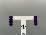 Purple Heart Stack Stud Earrings
