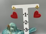 Red Heart Dangle Earrings