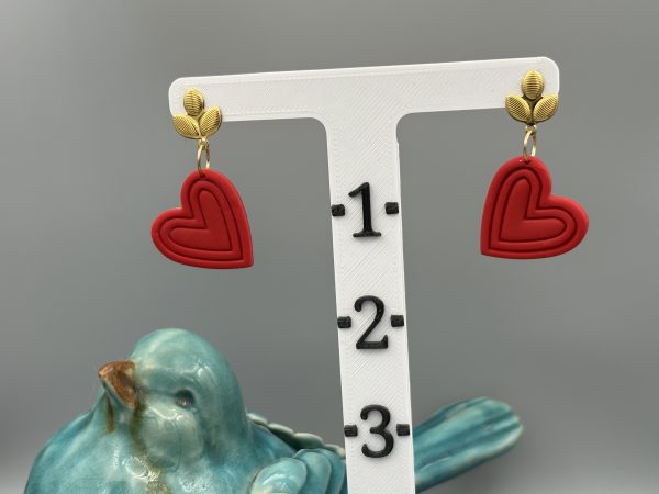 Red Heart Dangle Earrings