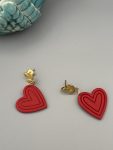 Red Heart Dangle Earrings