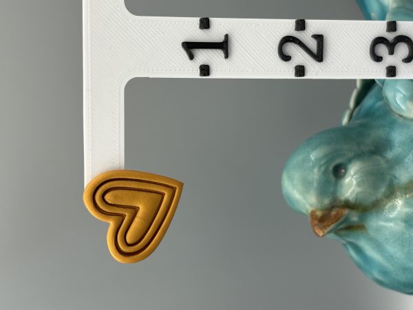 Gold Heart Stud Earrings
