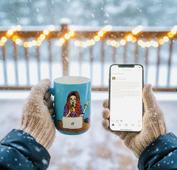 Handpainted Social Media Girl Mug