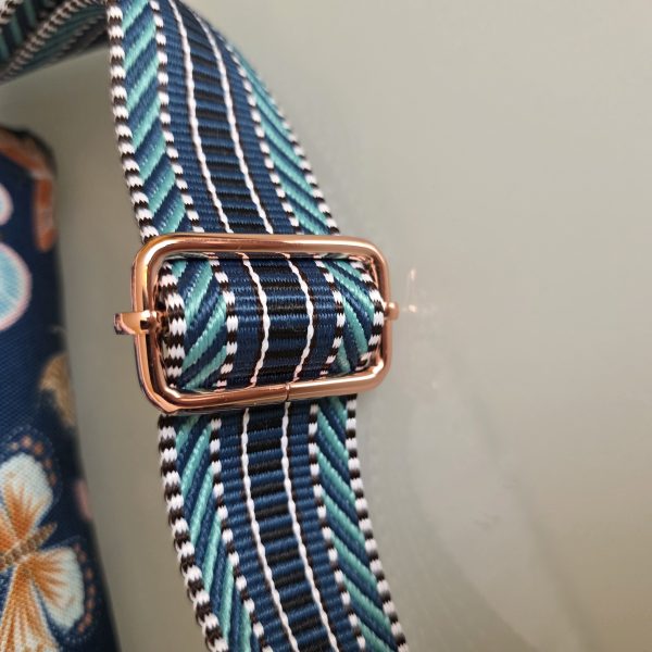 Butterfly Print Crossbody Bag: Waterproof Canvas with Rose Gold Hardware