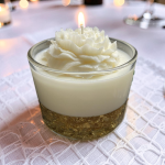 Wedding Guest Table, Decorative White & Gold Peony Candle, 24 oz