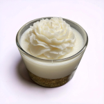 Wedding Guest Table, Decorative White & Gold Peony Candle, 24 oz