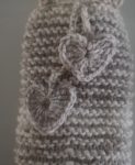 Handknitted Heart Drawstring Wine Bottle Sleeve Cozy