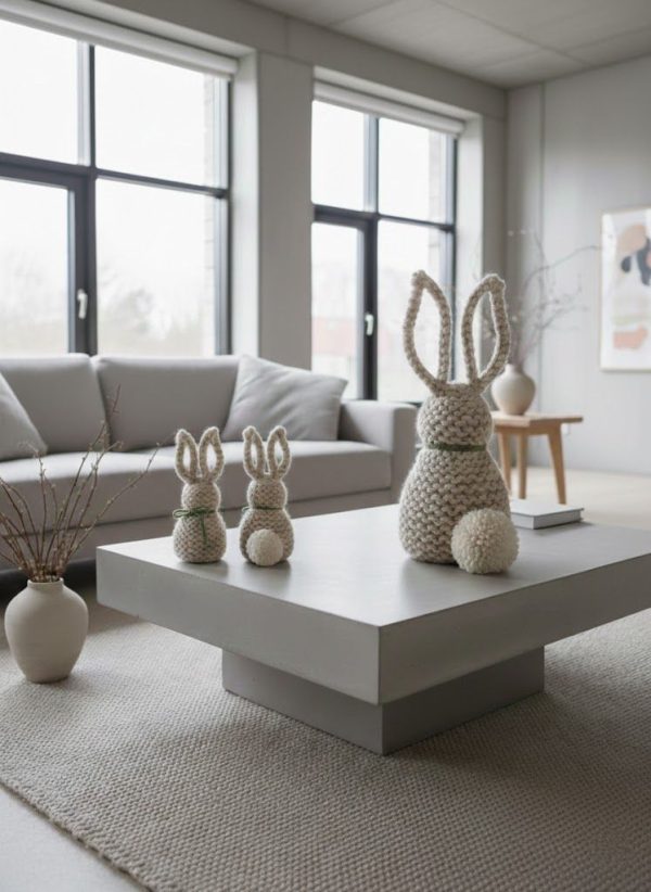Minimalist Knitted Decor Bunny