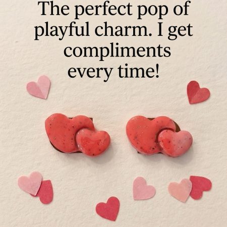Double Heart Handmade Earrings – Playful and Charming