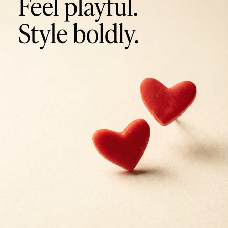Bold Red Heart Stud Earrings – Playful & Charming