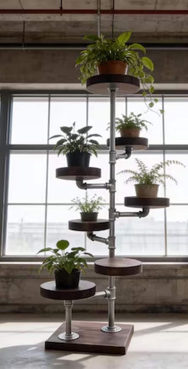 Industrial Plant Stand: 5,6 or 7 Tier Freestanding Metal Plant Holder - FREE SHIPPING