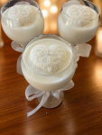 Wedding Guests Table, Long stem wine glass Heart candle, 15 oz