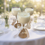 Wedding Guests Table, Long stem wine glass candle, 15 oz