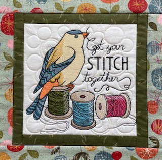 Quilted & Embroidered Table Topper/Wall Hanging
