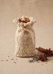Refillable Hand-Knitted Heart Sachet Gift Pouch Cream Marled