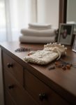 Refillable Hand-Knitted Heart Sachet Gift Pouch Cream Marled
