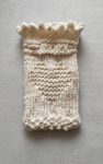 Refillable Hand-Knitted Heart Sachet Gift Pouch Cream Marled