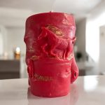 Red Fire Horse Pillar Candle – Cocosoy Wax – Fireside Fragrance – 2026 Good Fortune Decor