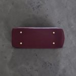 Burgundy Quilted Faux Leather Tote Bag, Gold Hardware, Medium Work Bag