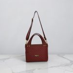 Burgundy Quilted Faux Leather Tote Bag, Gold Hardware, Medium Work Bag