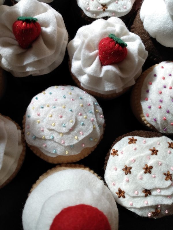 Wool Felt Sprinkles Cupcake | Imaginative Play | Tea Party