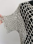 Mesh Crochet Poncho, Vintage Silver Metallic Top