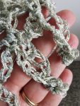 Mesh Crochet Poncho, Vintage Silver Metallic Top