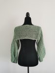 Crochet Mesh Sleeves, Light Sage Long Sleeve Top - S-XL, Handmade Crocheted Shoulder Shrug