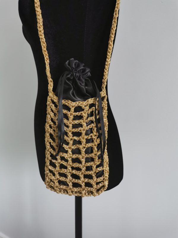 Handmade Metallic Woven Handbag - Gold Purse