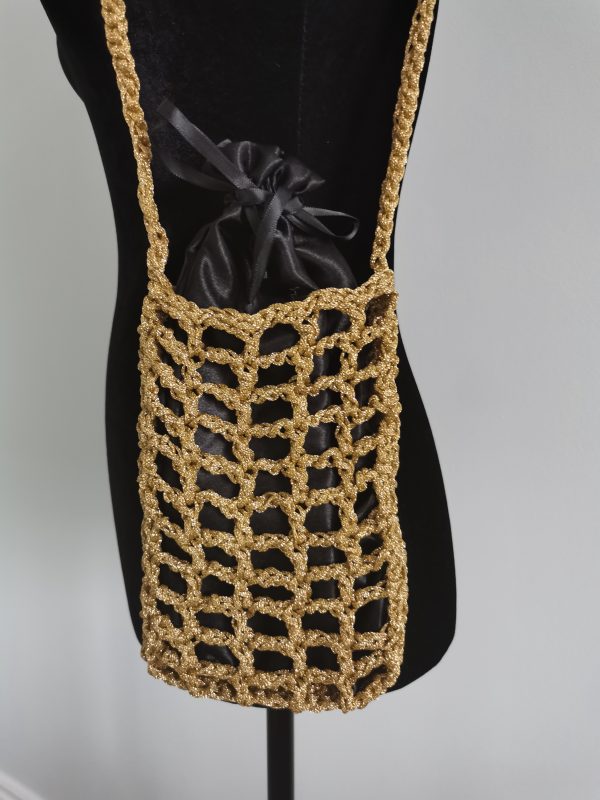 Handmade Metallic Woven Handbag - Gold Purse
