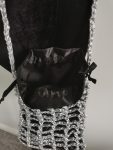 Handmade Metallic Woven Handbag - Silver Purse