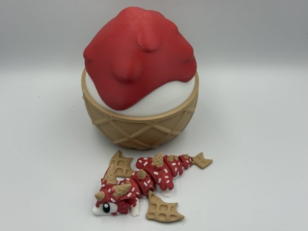Articulated Baby Dragon with Candy Egg: 3D Printed Fidget Toy