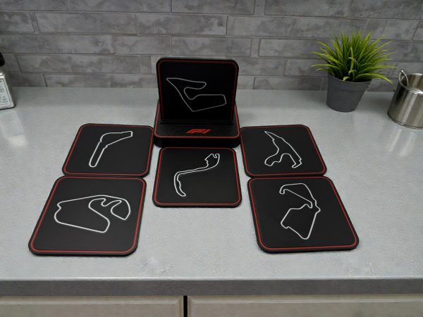 F1 3D Printed Coaster Set – Desk & Office Decor