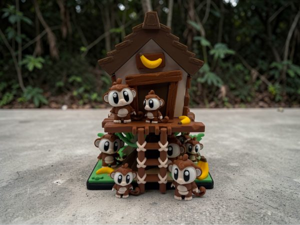Treehouse Monkey Playset – 3D Printed Toy Set