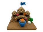 Crabs in a Sand Castle Playset with Fidget Clicker – 3D Printed Desk Toy & Beach Decor