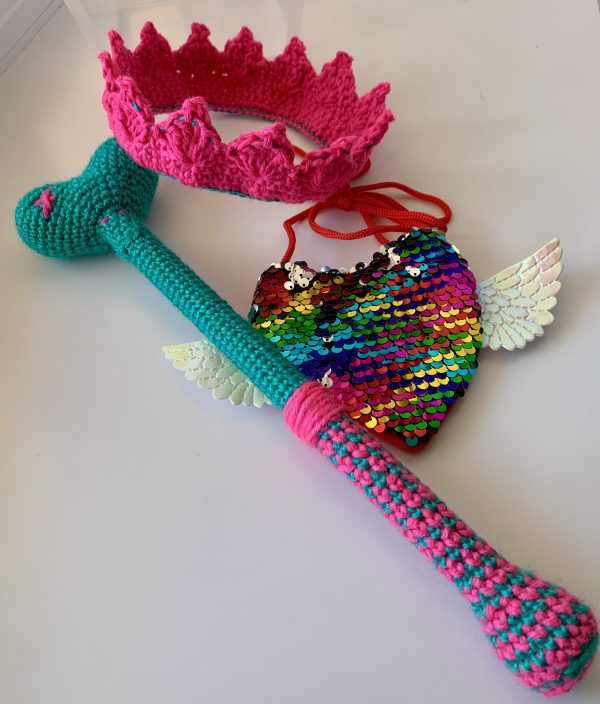 Princess Dress Up Set | Heart Wand, Crown, and Child's Purse